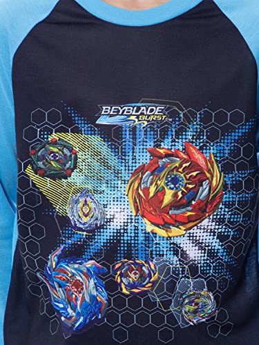 Beyblade Burst Boys' Spinner Tops Tossed Print Raglan Sleep Pajama Set3