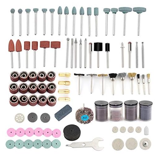 HSEAMALL 216 piezas Kit de accesorios de herramientas giratorias, accesorios Dremel vástago de 1/8 pulgadas de diámetro, ajuste universal, corte, lijado, afilado, tallado y pulido