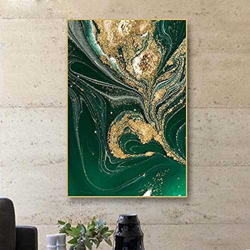 Toile art abstrait feuille d'or 50x75 cm design nordique moderne - 3