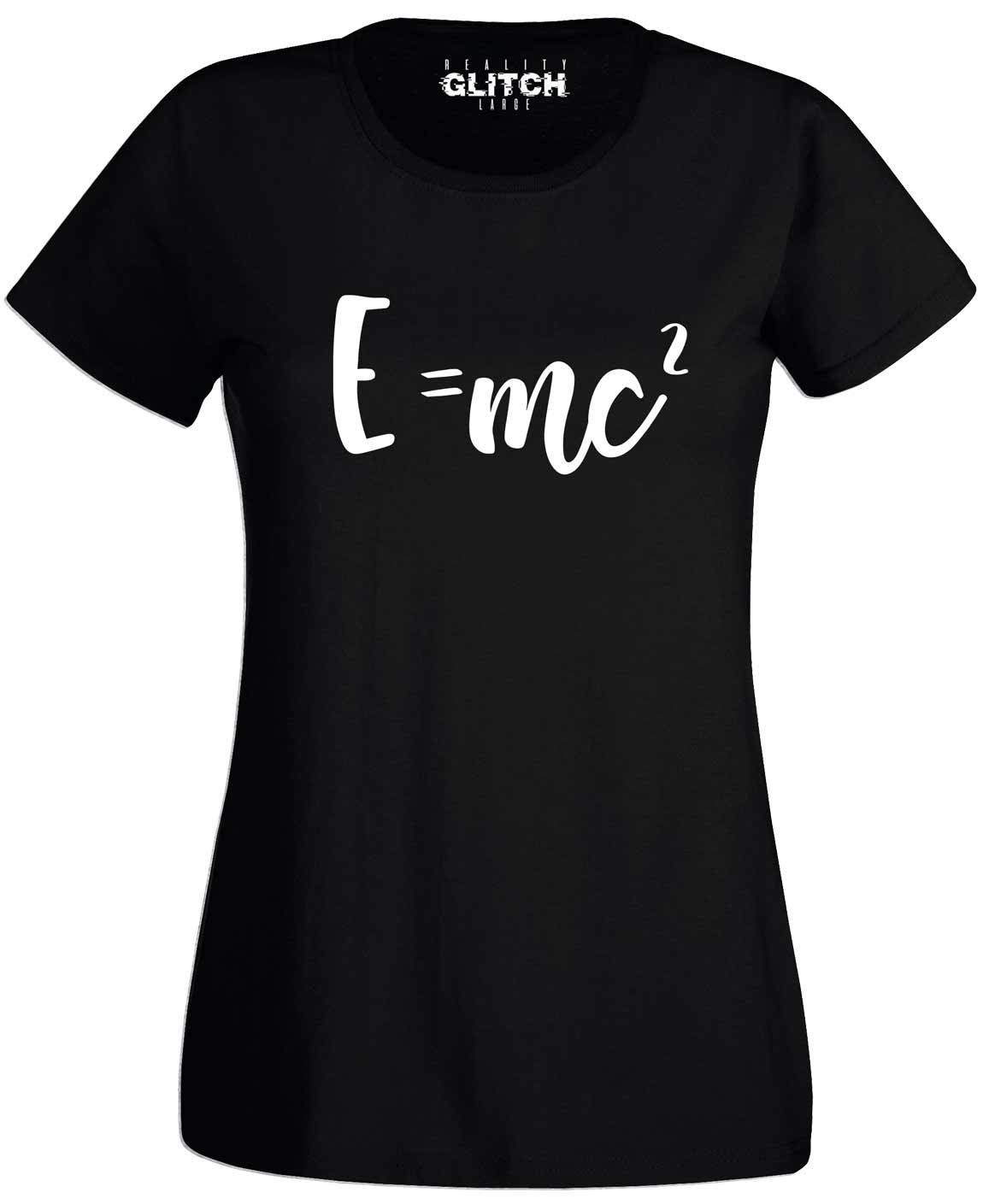 Reality Glitch Women's Black E=Mc Squared Equation T-Shirt