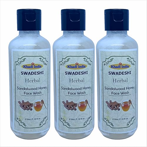 Image of Khadi Natural 100% Herbal Sandalwood & Honey Face Wash - Nourishing & Calming Cleanser for Radiant Skin, Enriched with Ayurvedic Ingredients, Sulfate & Paraben Free - 630ml