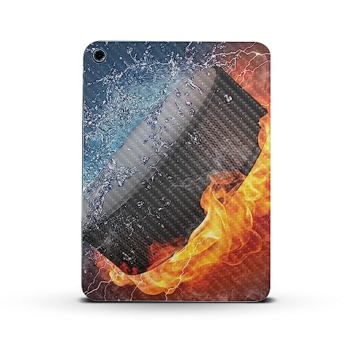 Image of MightySkins Carbon Fiber Skin Compatible with Apple iPad 10.9 inch 10th Gen (2022) Full Wrap Kit - Hockey Fire | Protective, Durable Textured Carbon Fiber Finish | Easy to Apply | Made in The USA