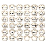 SignStore 調味料ステッカー スパイスラベル 肉球デザイン 約3cm 36枚セット おしゃれ オリジナル シール かわいい イラスト ネコ グッズ TMZN003 (イエロー)