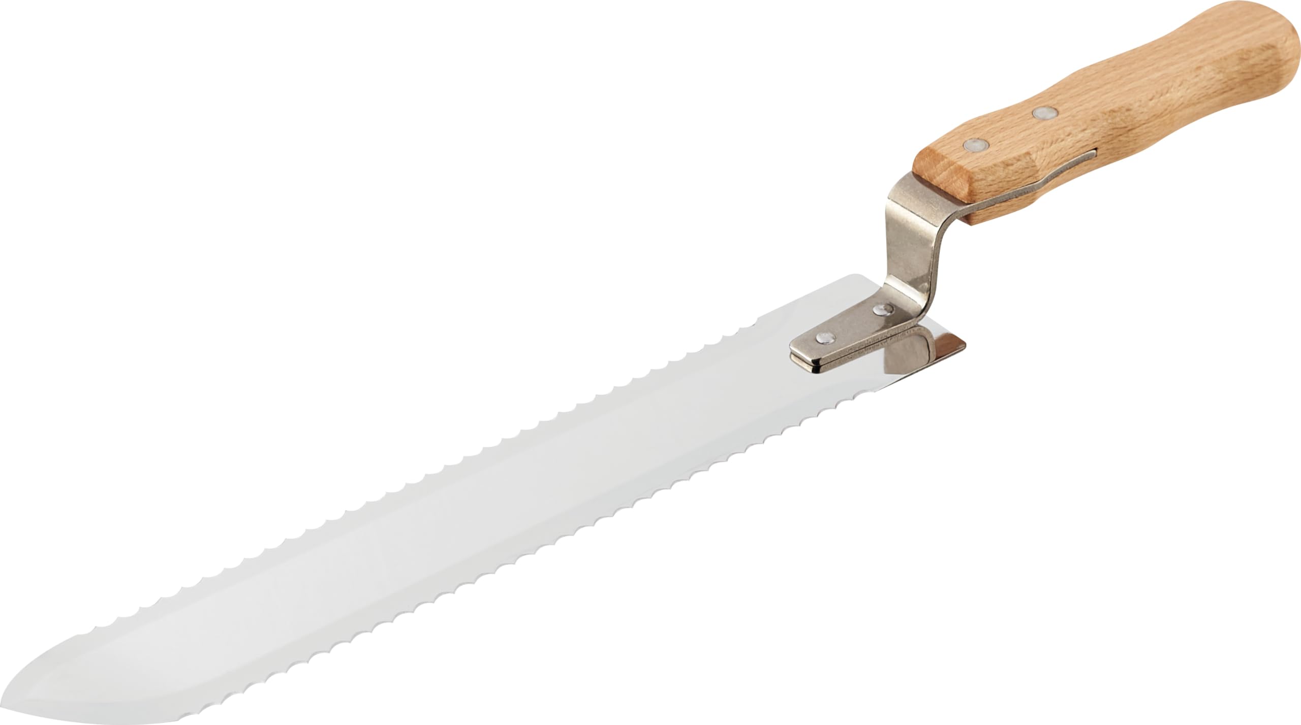 AUSONIA - 33501 COUTEAU POUR APICOLTEUR POUR MIEL PROFESSIONNEL AVEC POINTE RÉALISÉE EXTRACTEUR MIEL AVEC LAME SCIELÉE DE 29 CM ET MANCHE EN BOIS REVETÉ DE 12 CM