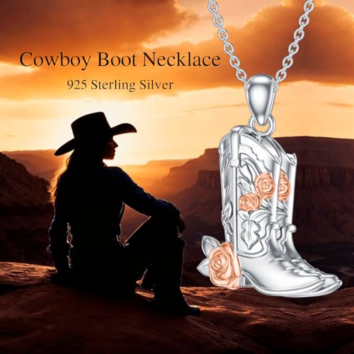 Cowboy Necklace Sterling Silver Cowboy Boot Necklace Cowboy Cowgirl Pendant Western Jewelry Gift for Men3