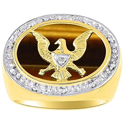 Rylos Yellow Gold Plated Eagle Ring Cover