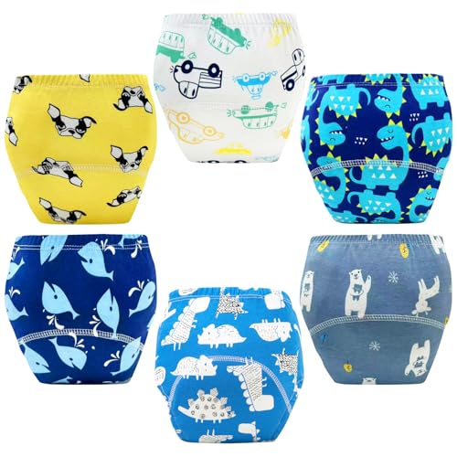 Upairy Training Pants for Girls Boys,Toddler Potty Training Underwear,Leakproof Reusable Kid Confident Panties,Children's Potty Underwear 100% Cotton for 2T-6T(6PCS,S)