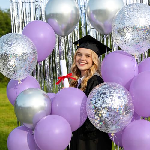 110pcs Pastel Purple Balloon 12 Inch, Pastel Purple Latex Balloons for Birthday Party Baby Shower Wedding(with 2 Ribbons). - Thumbnail 5