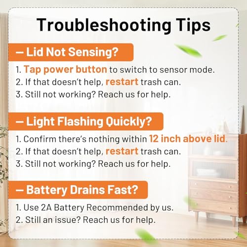 Vanpopubs 2 Pack 2.7 Gal Bathroom Trash Can with Lid, Automatic Trash Can Small Smart Garbage Can Touchless, Slim Motion Sensor Waterproof Plastic Trash Bins for Bedroom Office Kitchen Toilet Black - Image 4