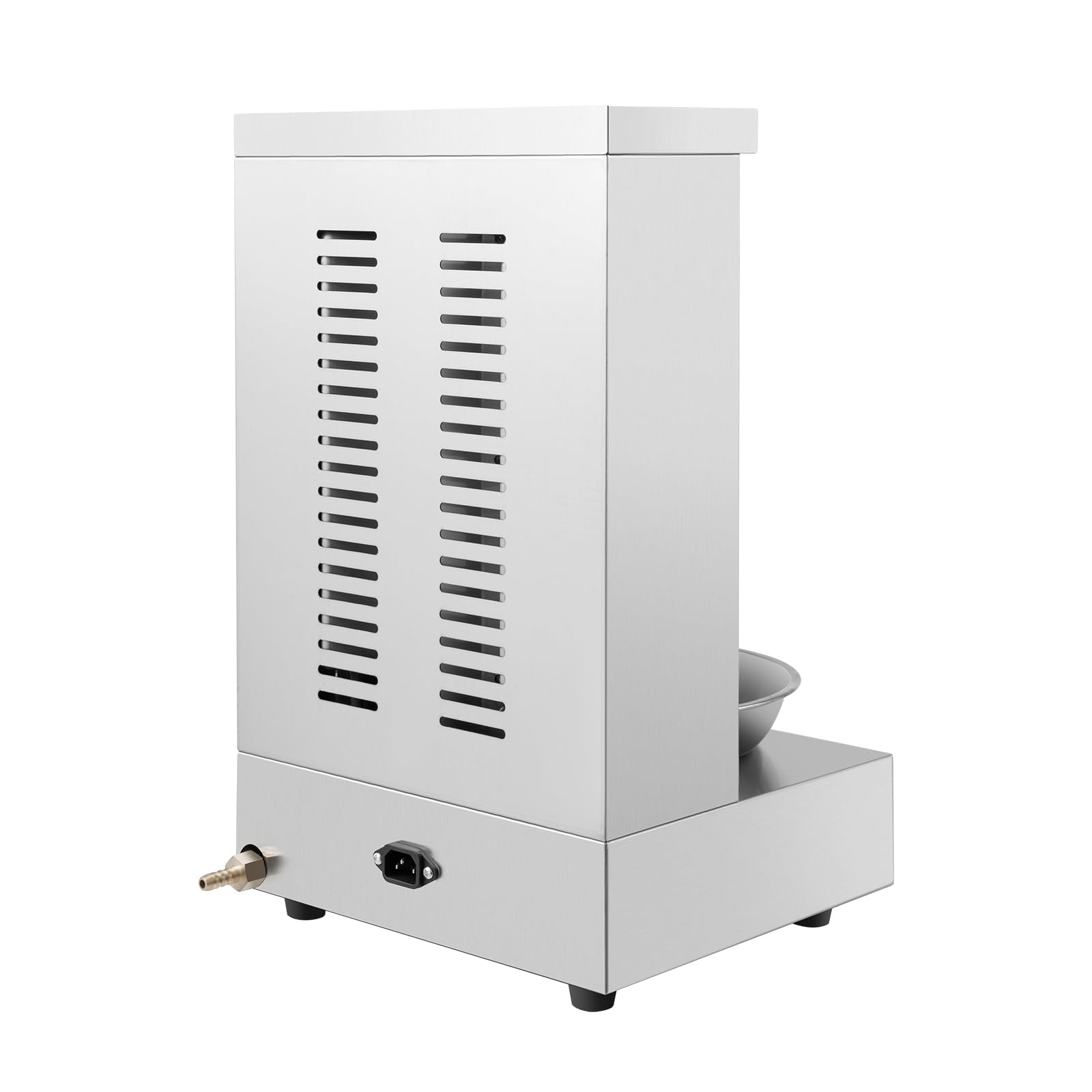 Dönergrill Gas Kebab Machine 3000W, giratorio 360°, 2 quemadores de gas, parrilla de acero inoxidable Shawarma Broiler Machine con bandeja superior, pies antideslizantes, conexión de gas, cable de