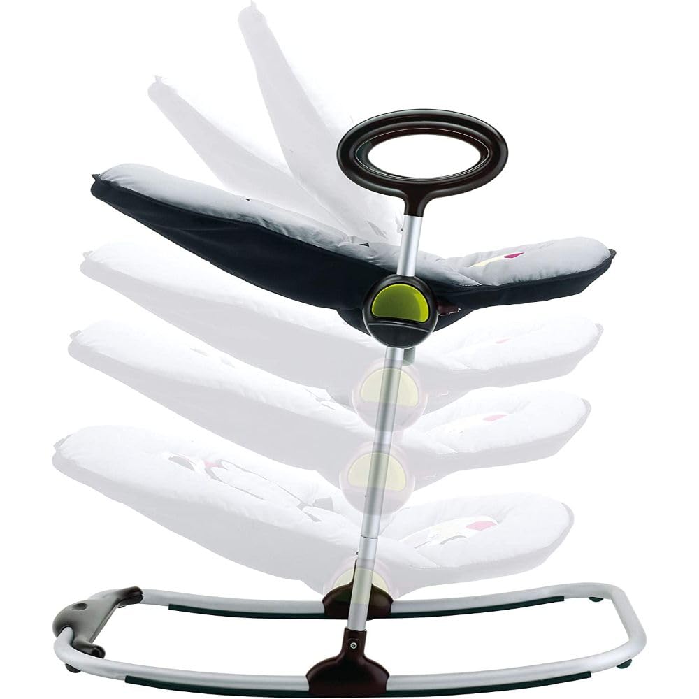 BÉABA, Transat Up and Down III, Transat Réglable en Hauteur, Unisexe pour Bébé et Enfants, 3 Positions d'Inclinaison, Harnais Sécurité 5 Points, Réducteur de Naissance, Yellow Palm Tree