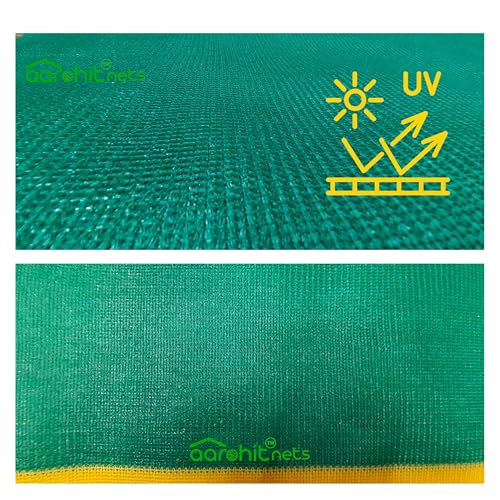 Image of NETS Green Net for Fencing Garden (5Ft X Ft) 75% UV Sunlight Protection 100GSM for Fencing, Boundary, Balcony, Multipurpose Agro Green Shed Net Roll (5Ft X 10Ft)