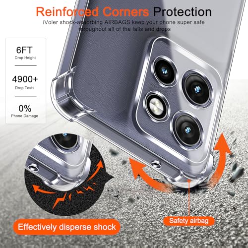 Image of Lustree Back Cover Transparent Case Compatible with Motorola Edge 50 Neo | Clear + TPU Case with 4 Corner Air Cushion Protection & Camera Protection | Slim& Stylus Cover