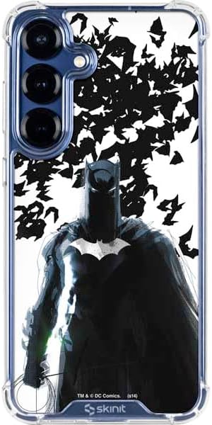 Skinit Clear Phone Case Compatible with Galaxy S25 FE - Officially Licensed DC Comics Batman Throwing Batarang Jim Lee Art Design