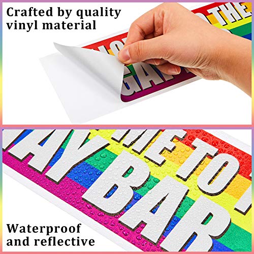 2 Pieces Large Funny Bumper Stickers Auto Car Rainbow Stickers Waterproof Rainbow Window Stickers Vinyl Rainbow Car Stickers For Car, Rv, Suv, Auto, Truck, Boat, Laptops Decoration, 10 X 3 Inches #TOP5