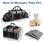 Portable 2-in-1 Pet Carrier,Double Compartment Cat & Dog Carrier for 2 Cats,Expandable Medium Dogs Large Cat Carrier with Sturdy Base,Breathable,Good for Traveling Walking Camping（Grey） - Image 3