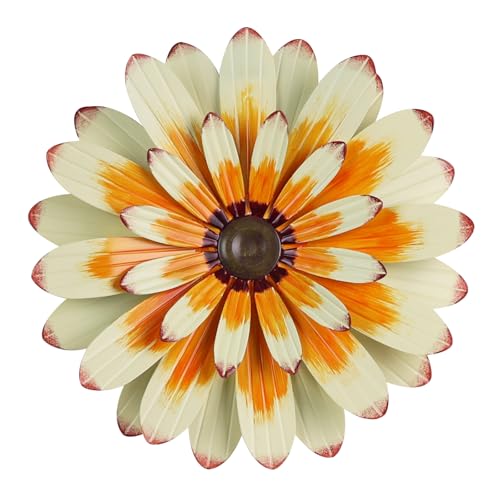 YEAHOME Metal Flower Wall Decor 16 Wall Art Hanging Decorations for Home Bathroom Bedroom Living Room Office Boho Art Indoor Outdoor Decorations Patio Garden Decor