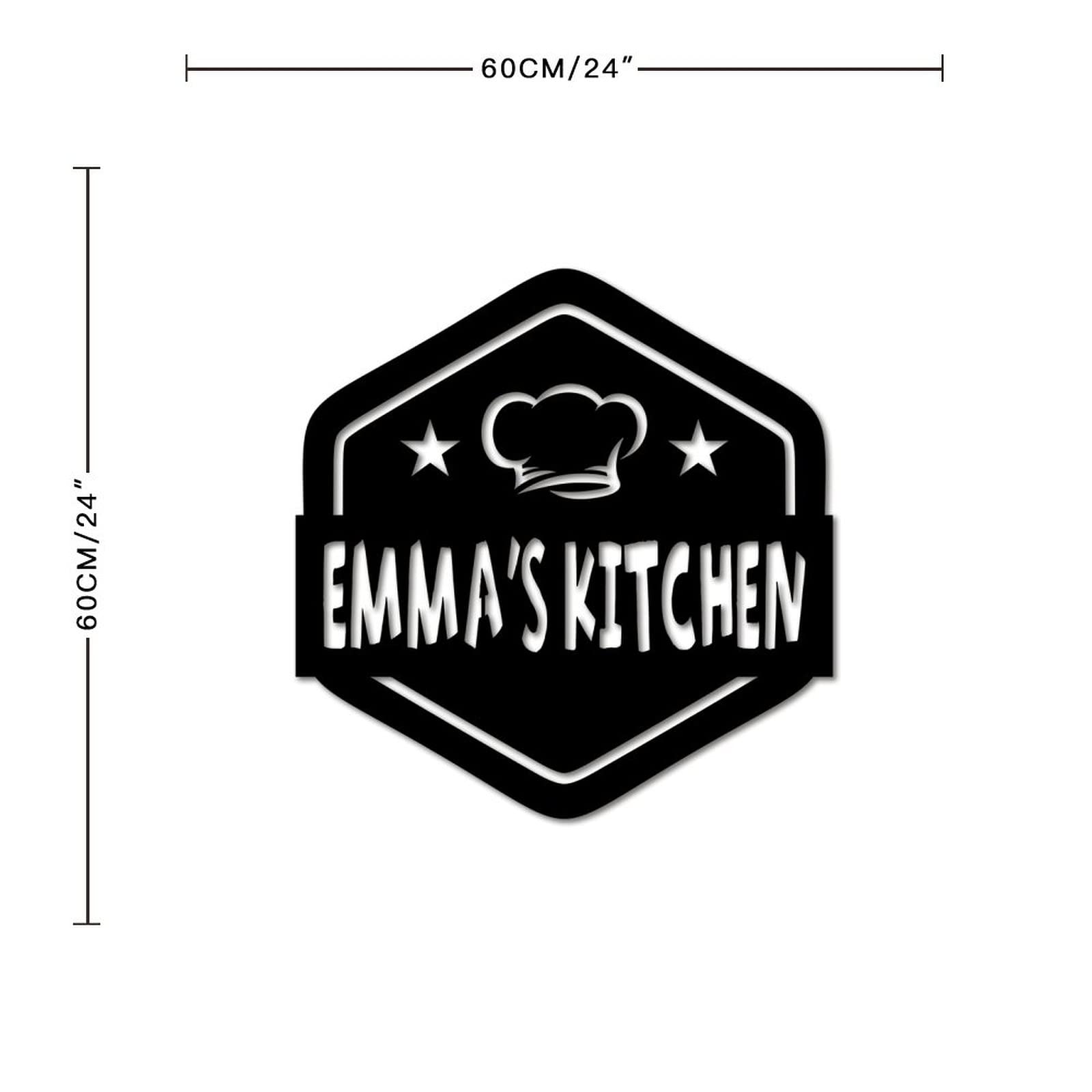 Letrero de metal personalizado para cocina, letrero de bienvenida, nombre, decoración de pared, nombre de cocina familiar, letrero de cocina para mamá, letrero de cocina, letrero de cocina