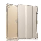 Valkit iPad Pro 9.7 Case 2016 (Old Model), Smart Slim Stand Translucent Frosted Back Cover with Pencil Holder for Apple iPad Pro 9.7 Inch (A1673 A1674 A1680) with Auto Wake/Sleep,Gold