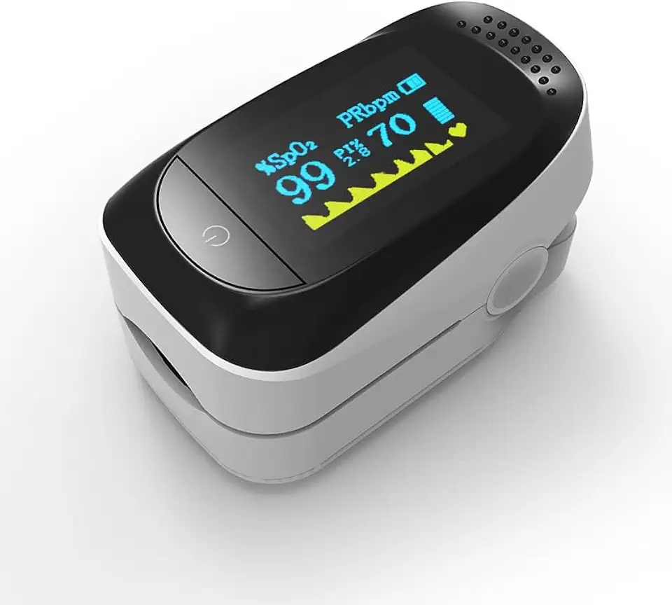 Finger Pulse Oximeter - Blood Oxygen Saturation Monitor for Adults and Children Easy to Use