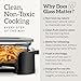 TEVOLUX 4-in-1 Portable Glass Air Fryer Cooking System, 1500W, 6.3QT & 4.4QT Glass Containers with Storage Lids, Microwave, Freezer & Dishwasher Safe