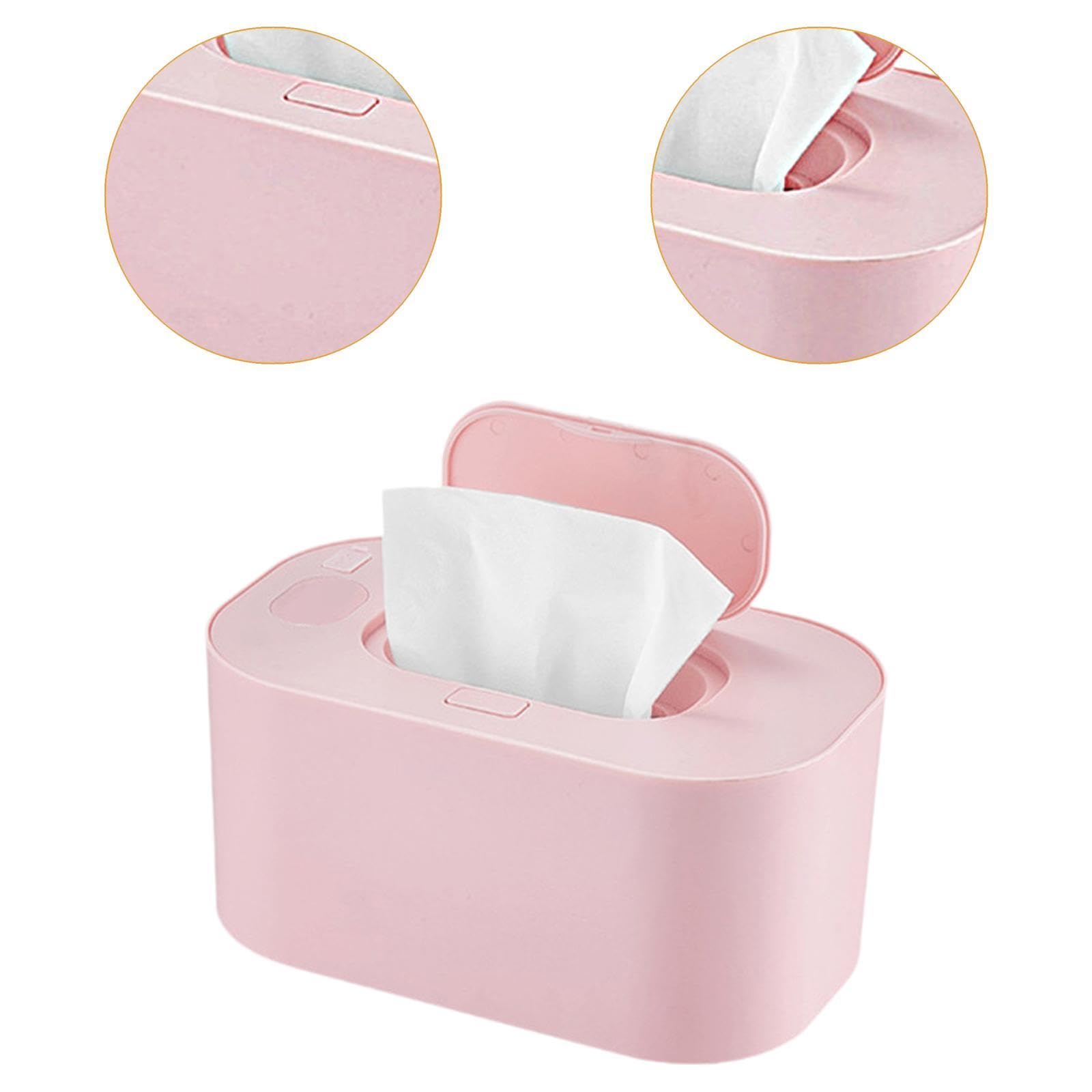 perfk Tragbarer USB-Feuchttuchwärmer, Beheizte Feuchttuchbox Baby-Feuchttuchwärmer, Heimgebrauchs-Feuchttuchwärmer Servietten-Heizbox, ROSA