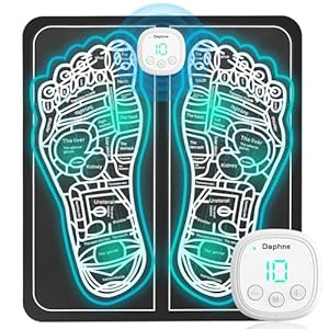CrazySun EMS Foot Massager Mat for Neuropathy – Foot Massager for Pain Plantar Relief, Improve Circulation, Muscle Relaxation, Portable & Rechargeable Feet Massager Pad with 6 Modes &19 Levels