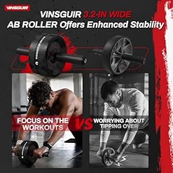Alternative view of VINSGUIR Ab Roller Wheel, Abs & Core Workout Equipment for Home Gym with Knee Pad Accessories, Abdominal Wheel for Full-body Strength Training