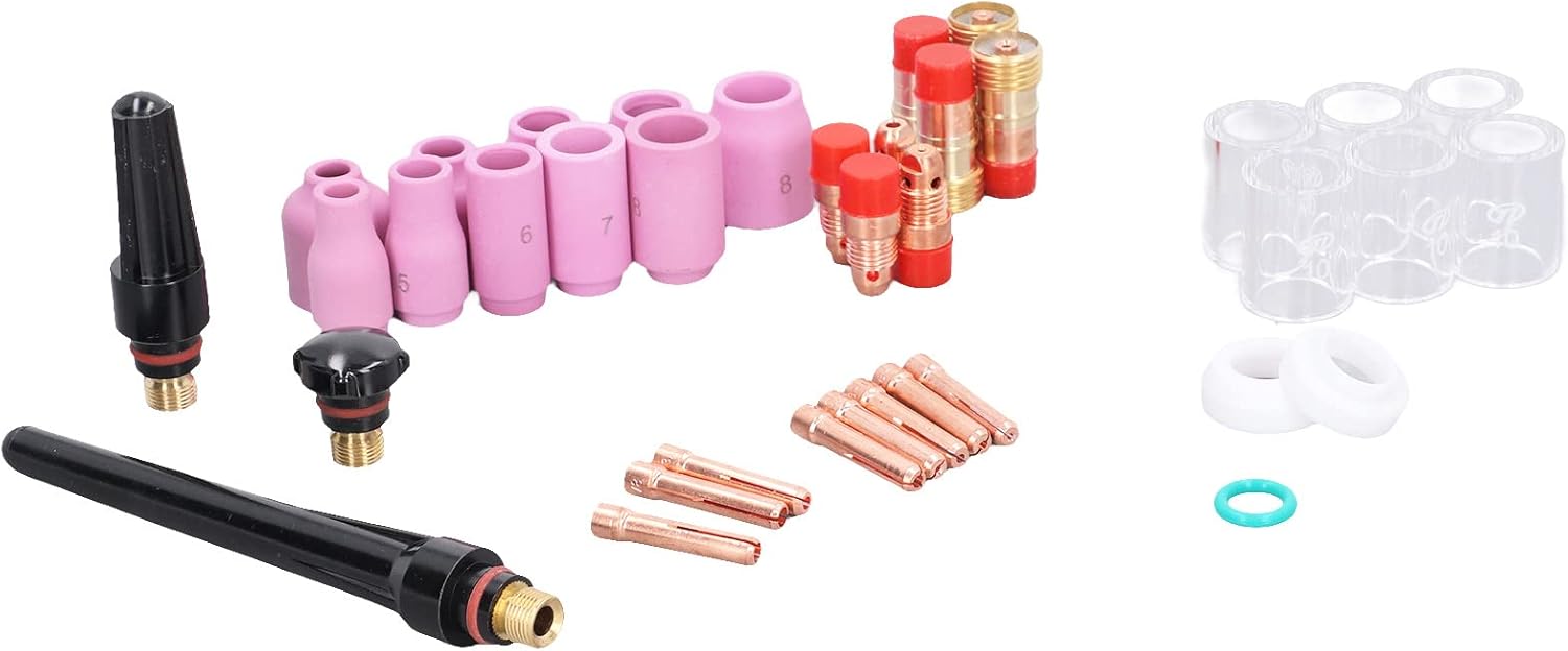 Acouto 49Pcs Welding Accessory Kit with Glass Cups, Nozzles & Tools for WP-17/18/26 - Reliable, Versatile & Easy to Use