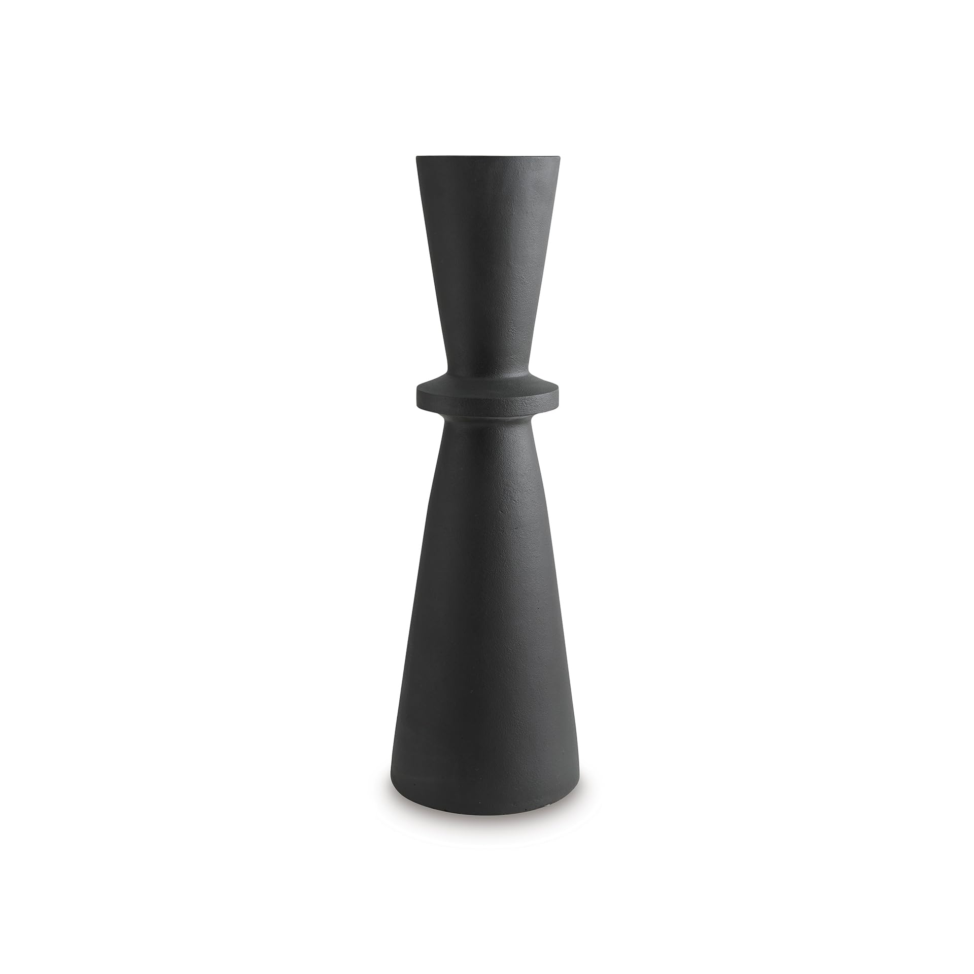 signature design by ashley collisten modern indoor 30" textured polyresin freestanding vase, black