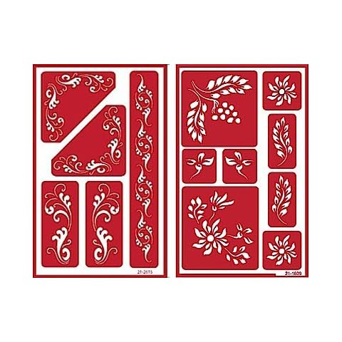 Over 'n' Over Reusable Self-Stick Etching Stencil for Glass (or Stamping) - Bundle of Two Sets - Fleur de Lis & Laurels Cover