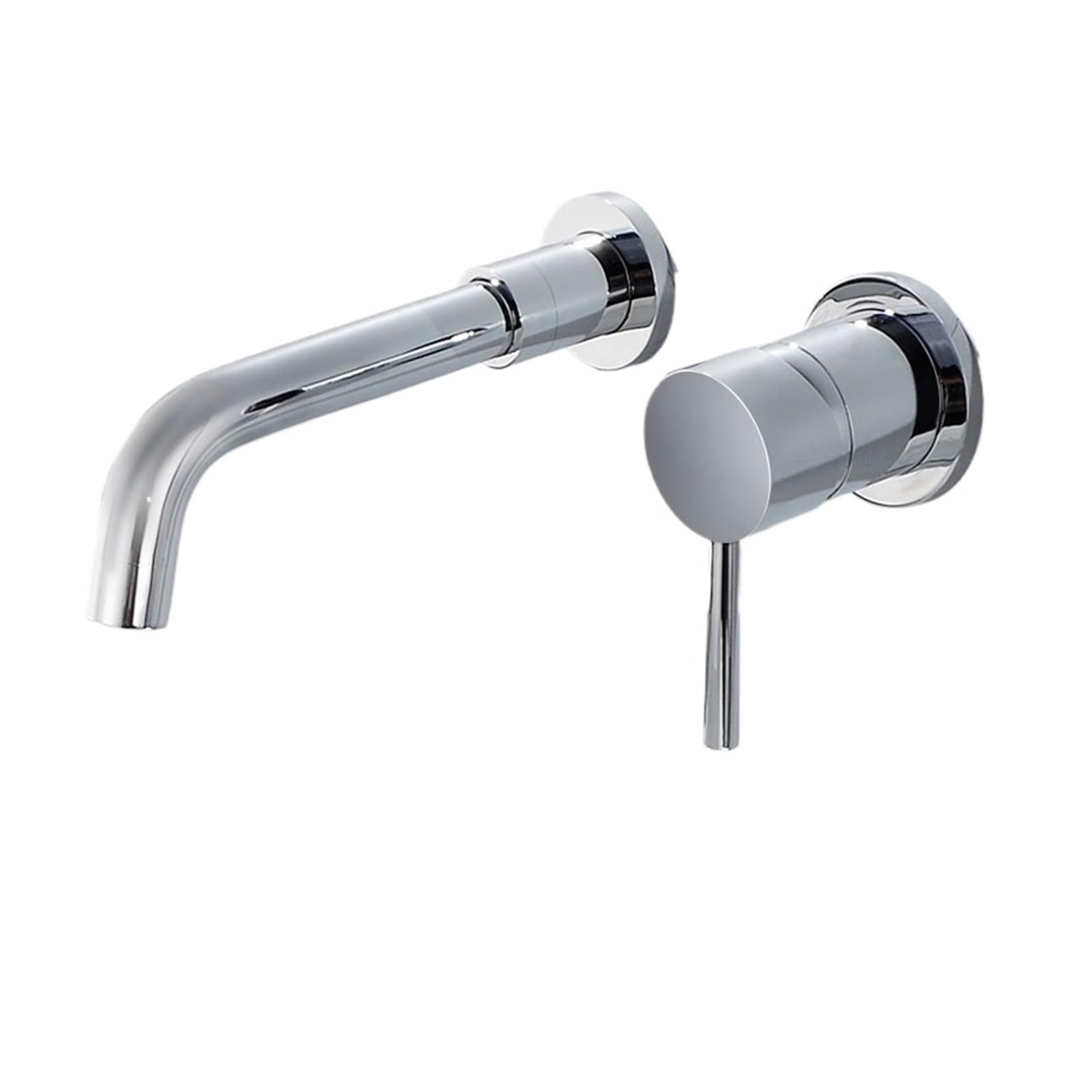Mitigeur lavabo encastré chrome design rotatif 360 pour une salle de bains moderne
