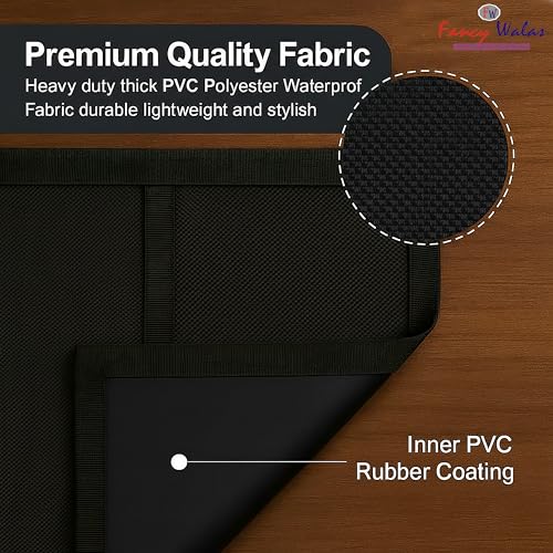 Image of Refrigerator Cover Double Door Waterproof, Dustproof, Refrigerator Top Cover, Protective Covers for Fridges with Extra Storage Space Nylon Top Fridge cover with 6 Storage Pockets (Black, 170 x 65 cm)