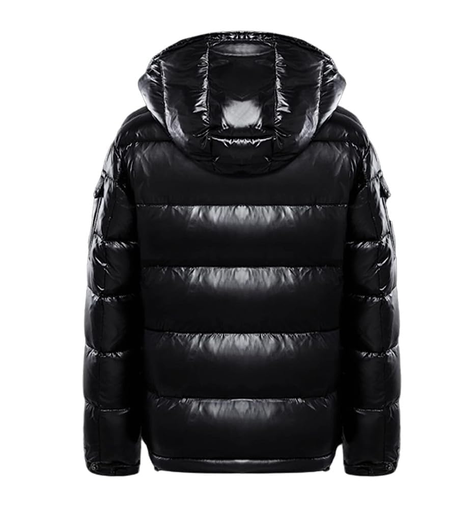 Piumino da uomo con cappuccio, lucido, con cappuccio, impermeabile, trapuntato, metallizzato, parka con cappuccio, ideale come regalo