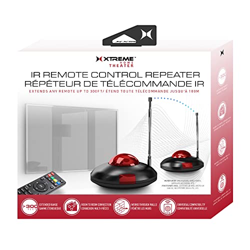 Xtreme IR Remote Control Repeater Extender, up to 300 feet, 2 Power adapters, 1 Transmitter and 1 Receiver