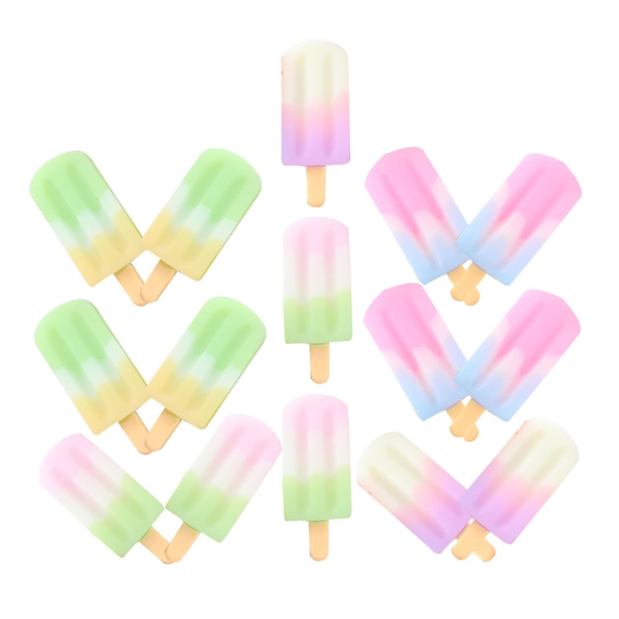 BRIGHTFUFU15pcs Simulation Ice Cream DIY Ice Lolly Charms Miniature Ice Cream Charms Doll House Mini Ice Cream Pretend Ice Lolly Doll House Ice Cream Doll House Food Decoration Mini Food