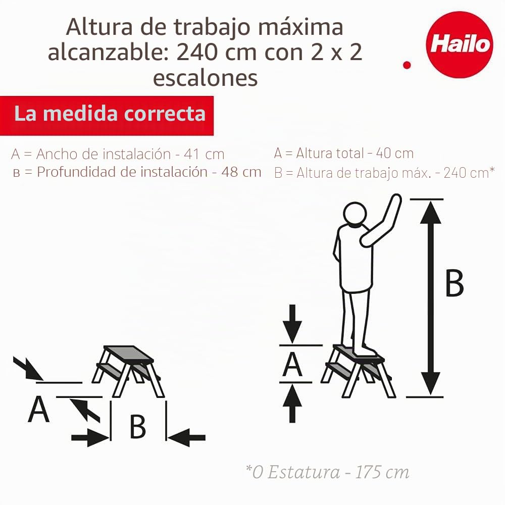 HAILO-4442-701-Taburete ALU. L90 (2 p)