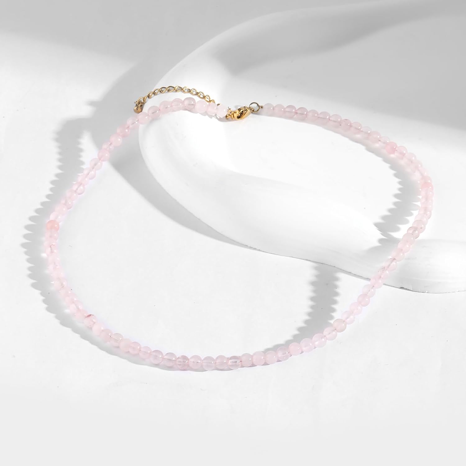 Crystal Necklaces for Women 4mm Handmade Natural Stone Choker Beaded Necklace Healing Crystal Necklace Gemstone Necklace Crystal Bead Necklace for Women - Image 6