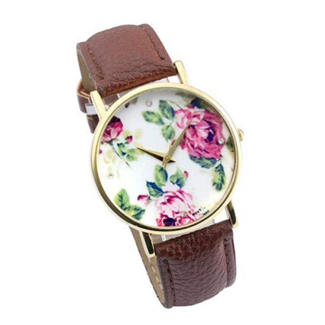 ITHANO - Geneva Rose Dial Brown Strap Analogue Quartz Women Wrist Watch-ITGERSBR01 (B07M5FB1KC) Amazon Price History, Amazon Price Tracker