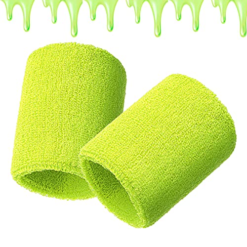 Image of Bememo 12 Pack Wristbands Sweatband for Women Men, Neon Colored Sport Wrist Bands, Tennis Football Basketball Sweatbands, Moisture Wicking Arm Bands for Working Out