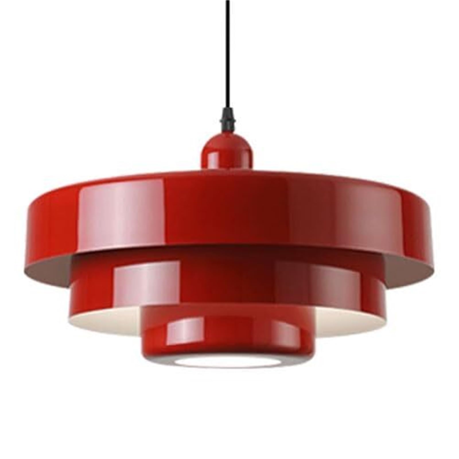KHUKHU Nordic Industrial Style Chandelier, Creative Personality Metal Pendant Light, E26 Base Ceiling Hanging Lamp, Living Room Dining Hall Corridor Decoration Light Fixtures(Red)