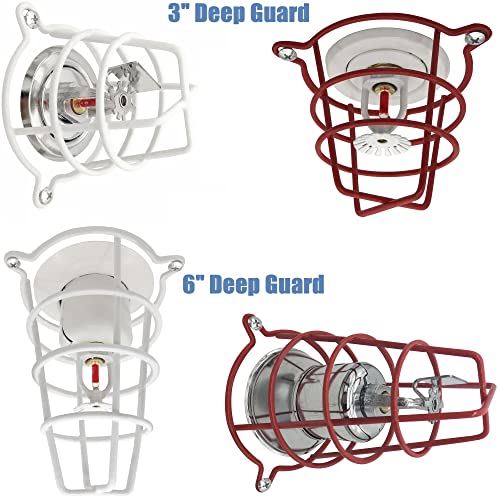 Happy Tree (4 Pack) White Fire Sprinkler Head Guard for Both 1/2" & 3/4