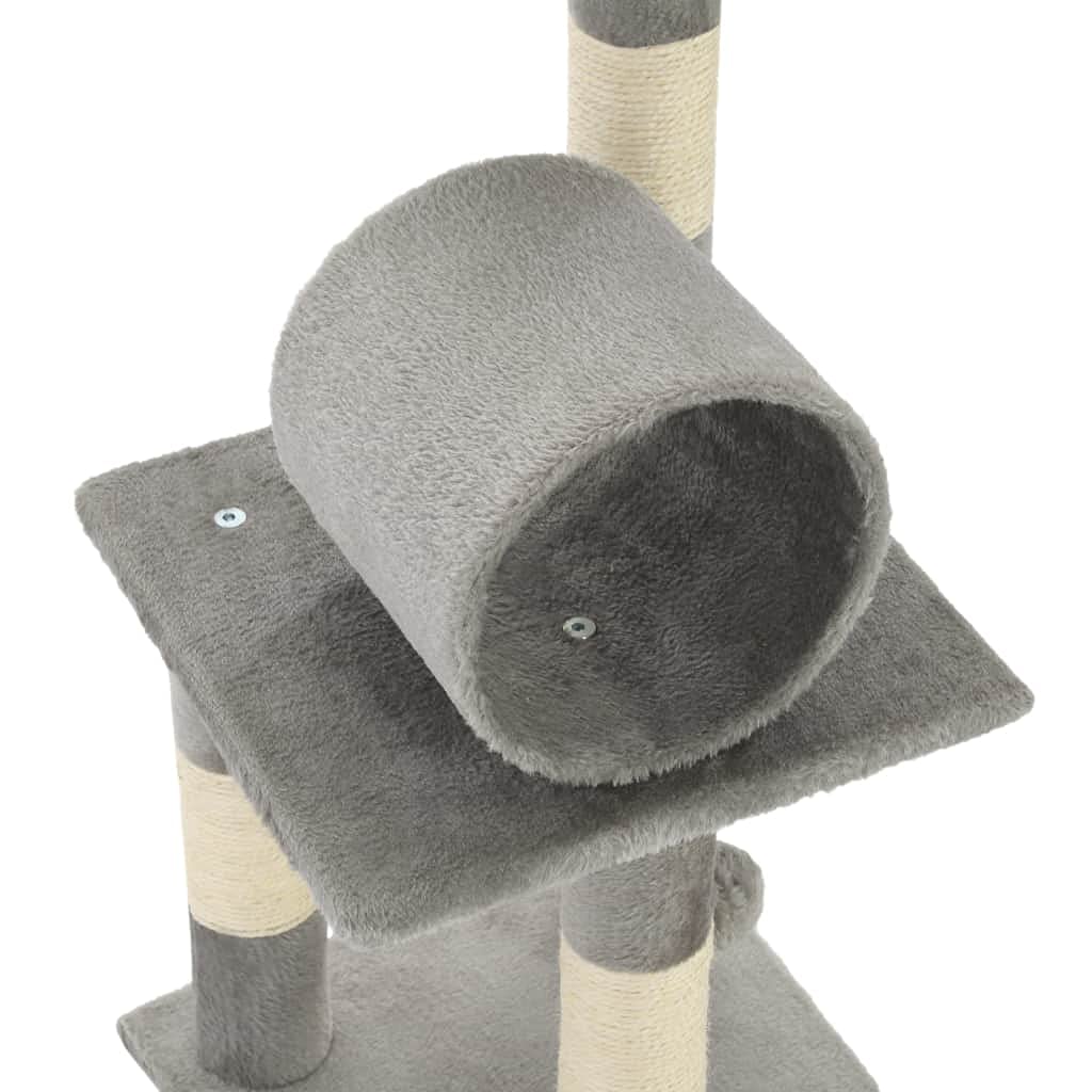 Chusui Rascador para Gatos con Poste de sisal, Arbol para Gatos, Gatos Accesorios, Arranhador para Gatos, Arbol Rascador Gatos, 65 cm Gris