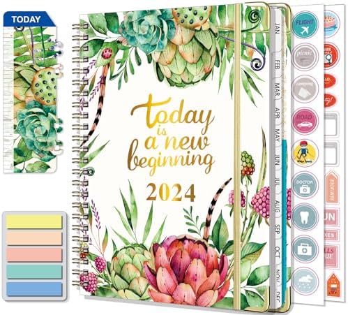 Gumiho Agenda Journalier 2024,Scolaire Semainier -21,3 × 14,7cm- (Janvier à Décembre 2024) Une Page Par Jour,Poche Intérieure,Couverture Rigide (Gris