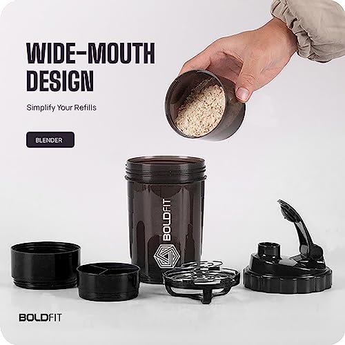 Boldfit Spider Gym Shaker Bottle, Shakers for Protein Shake with 2 Storage Compartment Gym protein shaker for workout (High Density Polyethylene,... - Image 6