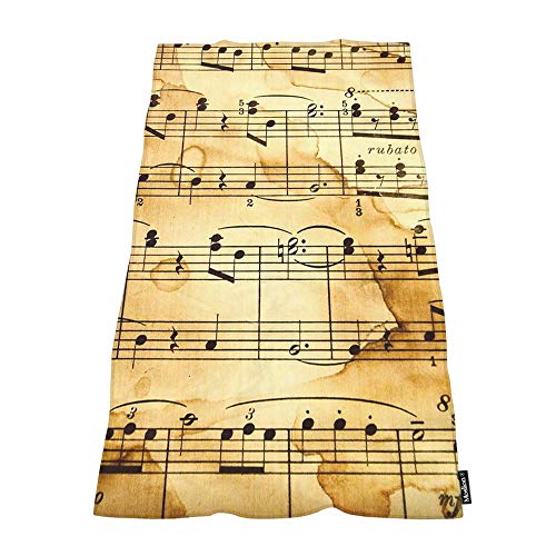 Moslion Soft Bath Towels Vintage Music Notes Comfy Bathing/Beach/Camping Towel for Women Men Girls Boys Large Size 64x32 Inches