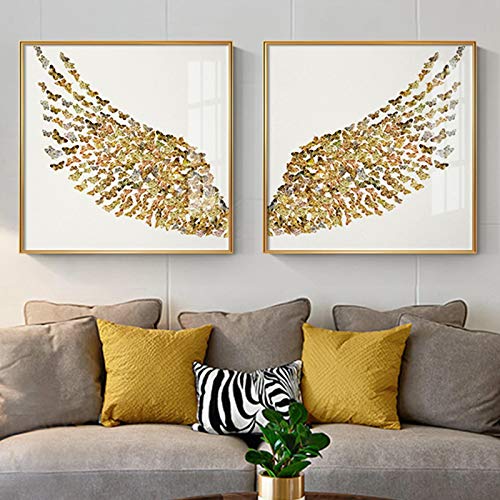 Toile aile de papillon d'or impression affiche et grande photo d'art mural salon x2