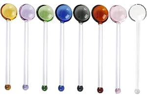 8 Pieces Glass Bubble Pipe Cocktail Spoons