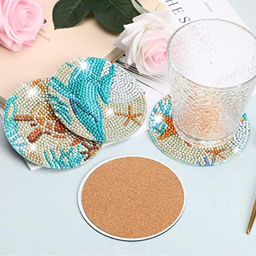 UPINS 8Pcs Diamond Painting Coasters for Drinks DIY Coaster Diamond Art Kits for Adults Kids Beginners Diamond Art Craft Supplies (Ocean) 4 51u2jwwSdLL. AC
