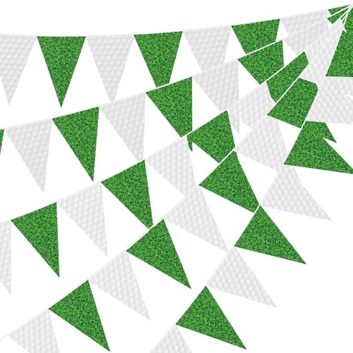 Image of Jetec 5 Pcs 49 ft Golf Party Decorations Pennant Banner Theme Triangle Flags Garland Bunting Banner for Fans Outdoor Indoor Home Sport Birthday Party Decorations Supplies